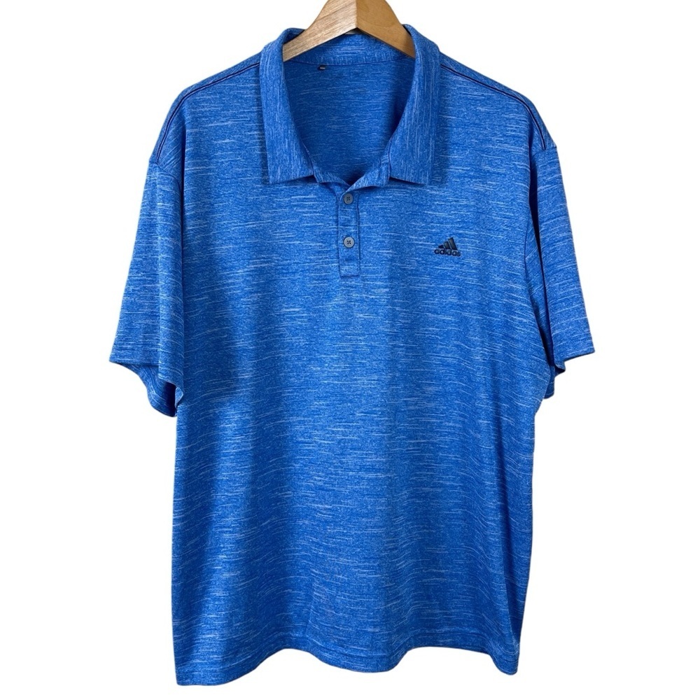 Adidas Blue Polo Golf Microfiber Shirt Mens Size 2XL